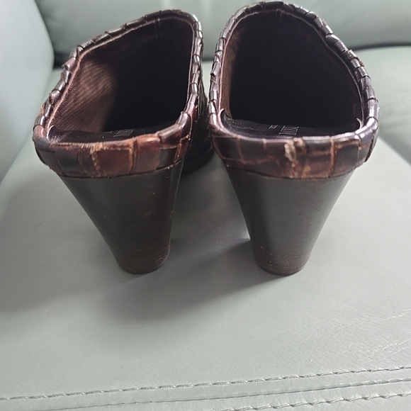 Sesto Meucci Brown Woven Calf Leather Western‎ Mules Heels Booties Sz 7.5 Italy - Picture 8 of 12